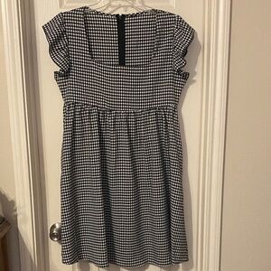 Black and White Checkered Kids Dress